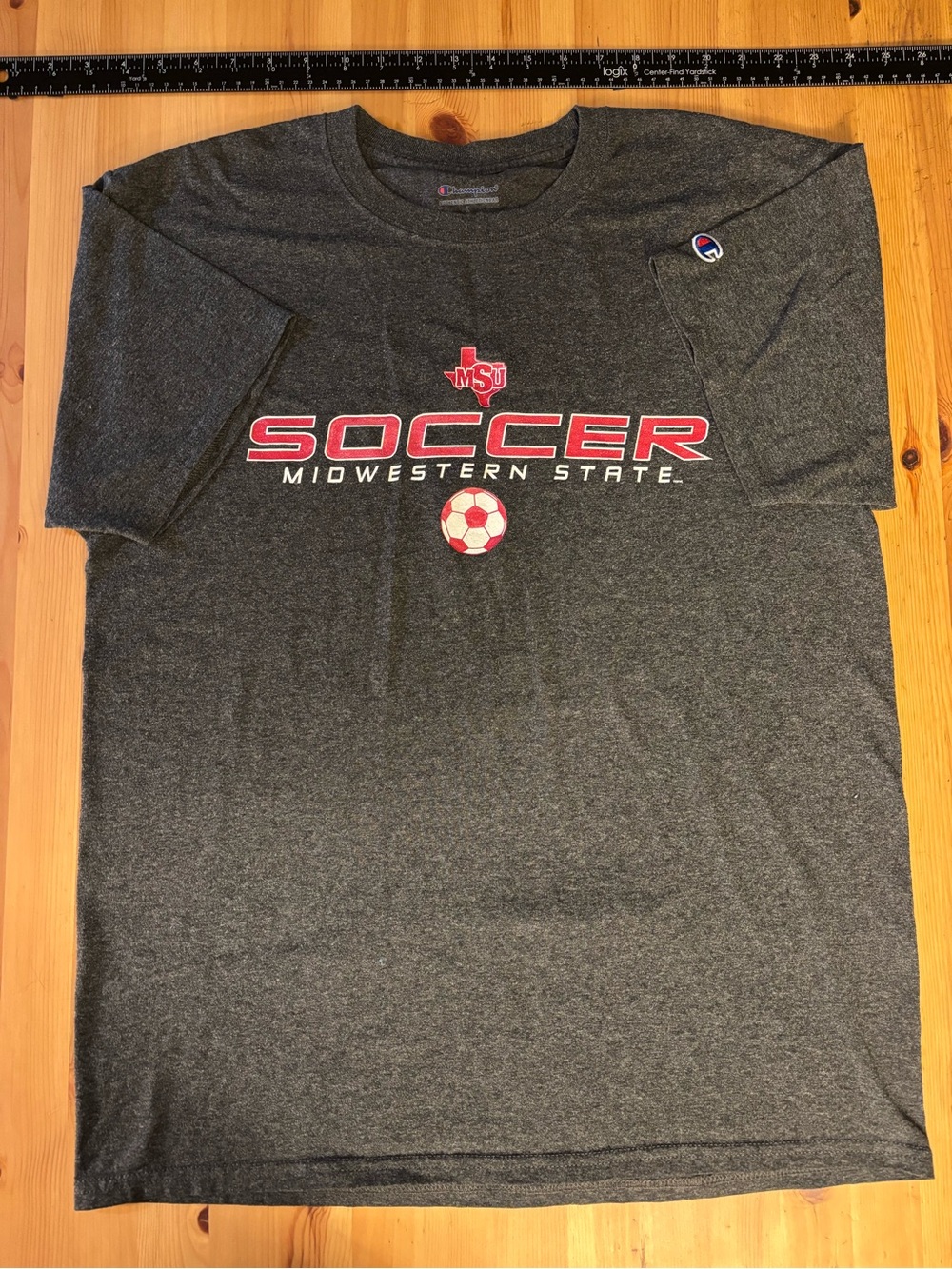 Champion Midwestern State Soccer Short Sleeve T-Shirt - Charcoal/Red/White